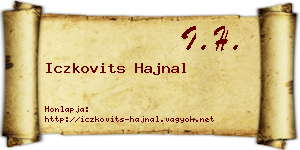Iczkovits Hajnal névjegykártya